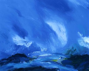 WILD DAY ON DINNET MUIR I. Oil on canvas, 65 x 81cm. Private collection