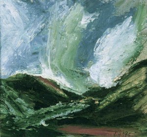 AUTUMN ON DEESIDE. Oil on card, 32 x 26cm mounted, glazed + frame. Private collection