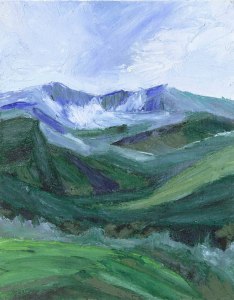 LOCHNAGAR. Oil on card, 26 x 32cm, glazed + frame. Private collection