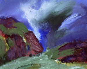 MUICK VALLEY, SCOTLAND. Oil on card, 32 x 26cm mounted, glazed frame. Private collection