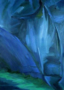 ROCKS AT BURN O'VAT III. Oil on canvas, 100 x 70cm. Private collection