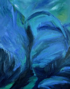 ROCKS AT BURN O'VAT V. Oil on canvas, 100 x 70cm. Private collection