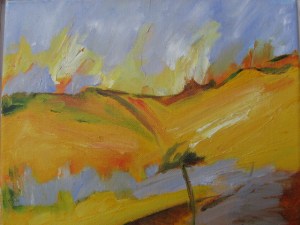 SAUSSIGNAC 2012. Oil on canvas, 26 x 30cm plus frame. Private collection