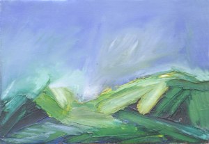 SCOTTISH SPRING II. Oil on canvas over board, 15 x 21cm, framed 18.5 x 24.5cm. Private collection