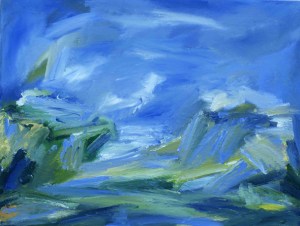 SPRING ON DINNET MUIR. Oil on canvas, 46 x 61cm, with frame 70 x 84cm. Private collection