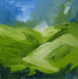 SPRING ON GLENSHEE 2012. Oil on canvas, 20 x 20cm plus frame. Private collection