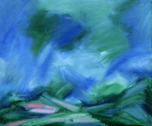 SUMMER ON DEESIDE. Oil on canvas over board, 26.5 x 31cm. Private collection