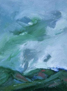 TOWARDS BALLATER IV. Oil on card, 38 x 31.5cm, glazed + frame. Private collection