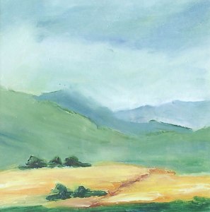 YOUNTSVILLE CALIFORNIA. Oil on canvas 30 x 30cm mounted, glazed + frame 60 x 45cm. Private collection